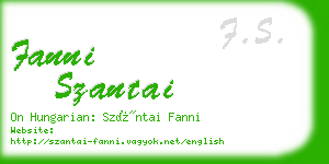 fanni szantai business card